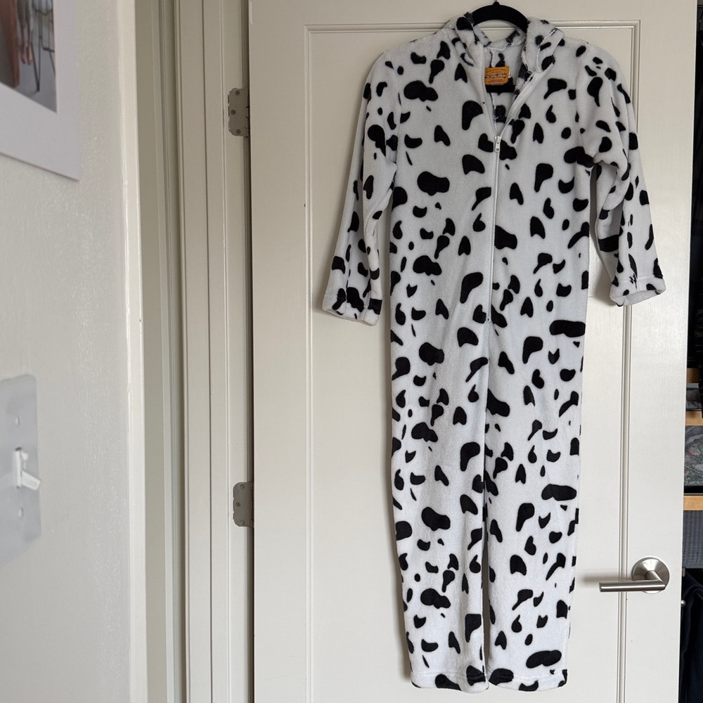 Cozy Black and White Dalmatian Print Onesie